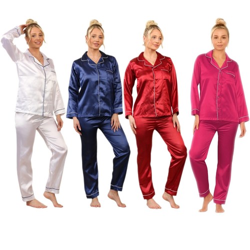 Ladies pyjama set women satin - ladies,