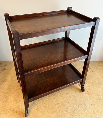 Vintage oak tea trolley - vintage,