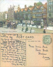 Old Houses Holborn London 1905 postmark Architecture Cities Towns