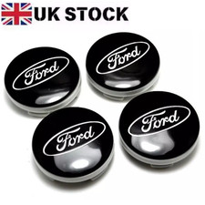 4x BLACK FORD CENTRE CAPS 54MM ALLOY WHEEL FITS MOST MODELS FOCUS FIESTA KA
