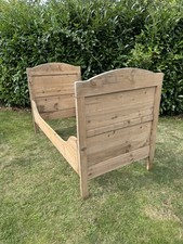 Divine Antique Single Old French Pine Sleigh Bateau Bed  Rustic Chic