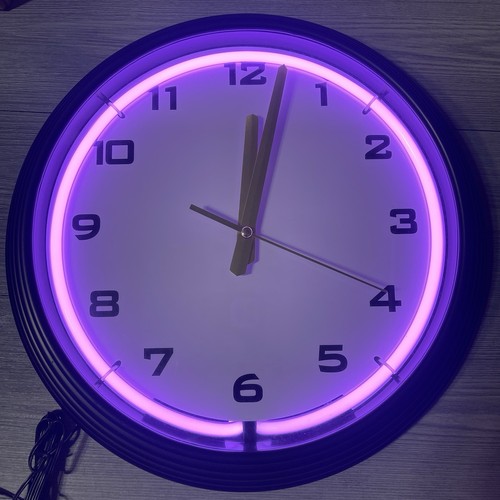 Neon clock purple - clock, 15”