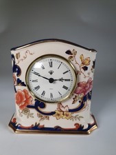 Vintage Masons Ironstone Blue Mandalay Mantle Clock  Handpainted Collectable 