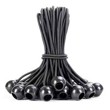 12pc Ball Bungee Cord Tie Down Black Bungees Tarpaulin Trap Trampoline Tent