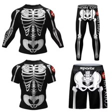 Skeleton BJJ / MMA No Gi Set - Rash Guard, Spats and Shorts