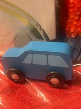 Melissa and Doug Color Wooden Cars blue Bus 3" Long Toys