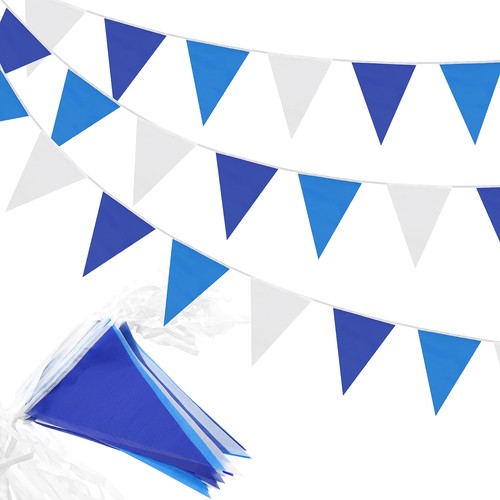 80pcs blue white fabric - blue,