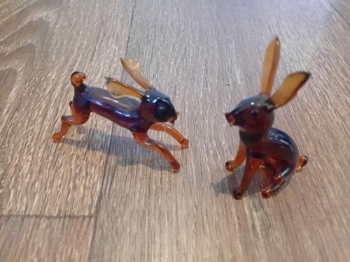 Vintage rabbit hare - rabbit/hare, pair