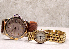 Mappin & Webb gold plated quartz watch set - His & Hers, His & His, Hers & Hers