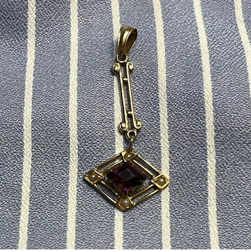 Antique art nouveau 10k gold - 10k, &