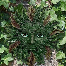 Green Man Wall Plaque Garden Ornament Tree Ent Spirit Home Patio Lawn Decor