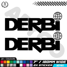 2x DERBI Vinyl Decal Stickers Bike Motorbike Motorcycle Sticker Mod Sponsor