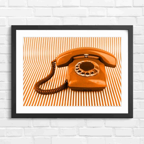 Vintage red rotary phone - red,