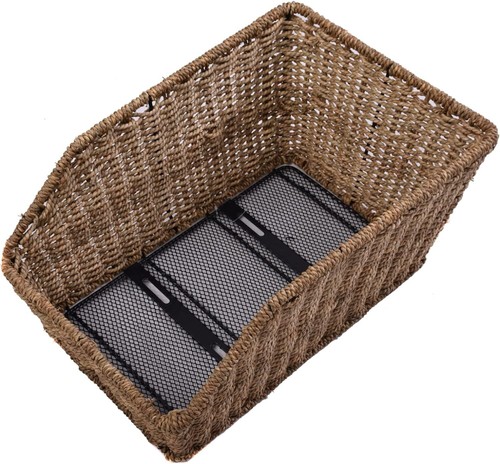 Wicker metal bike basket - wicker, rear
