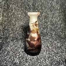 Antique Emile Galle Cameo Glass Floral Vase