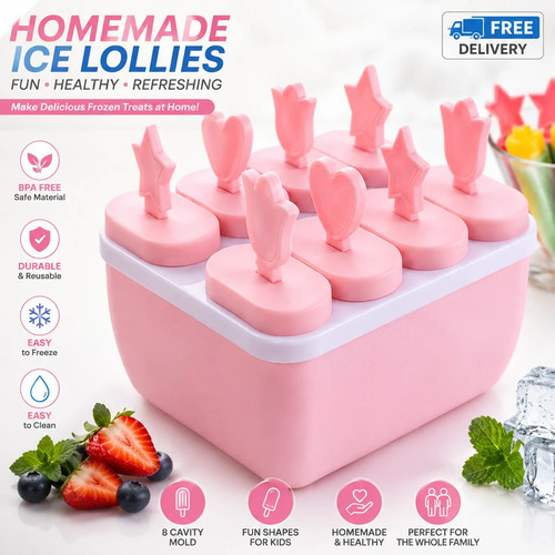 Ice lolly cream maker mold - 8x,