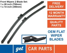 Front Wiper Blades (28" + 14") for Ford Fiesta MK8 from 2017 onwards Exact Fit