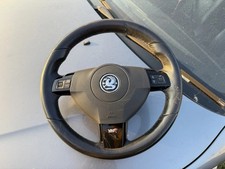 ASTRA MK5 VXR BLACK LEATHER STEERING WHEEL BLACK STEREO CONTROLS & AIRBAG