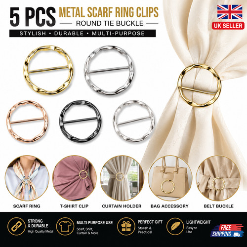 5pcs metal scarf ring clips - metal,