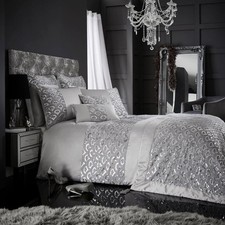 Duvet cover set grey silver