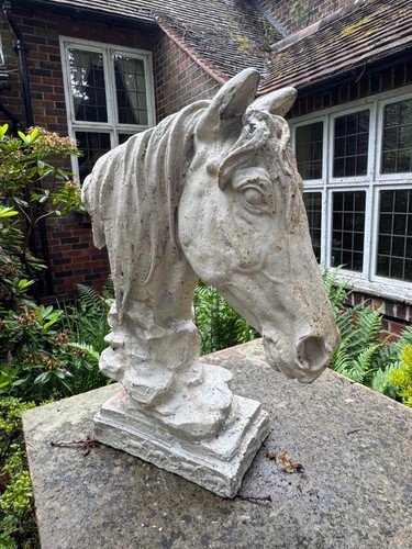 Horse head bust sculpture - horse,