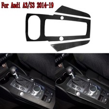 3x Real Carbon Fiber Central Gear Shift Panel Decor Bar for Audi A3/S3 2014-19