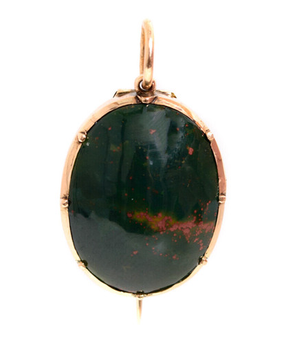 Antique 9ct gold bloodstone - gold,