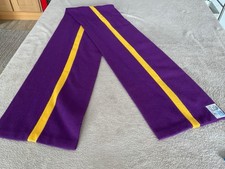 Vintage Unicol Purple &Yellow Striped All Wool Scarf College University 5ft Long