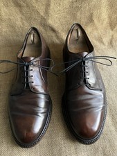 Allen Edmonds Leeds Burgundy Shell Cordovan Plain Toe Derby Shoes Size US 9 EE
