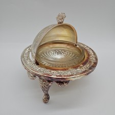 Antique ' Caviar Dish Queen Anne Silver Plate ' Butter Mayell EP
