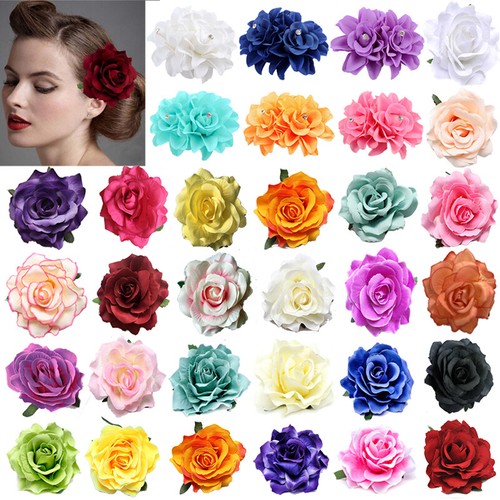 Large rose flower hair clip - flower,