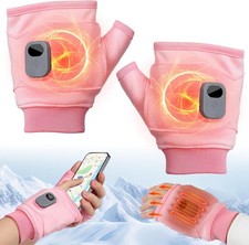 Heated Gloves For women Rechargeable,Fingerless Rechargeable Heated Gloves