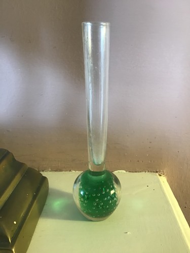 Vintage bubble glass bud stem - bubble,