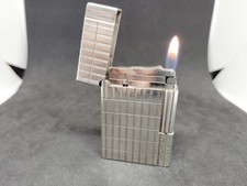 Vintage Dupont gas lighter Gatsby Silver Intersect Line 2 Working Condition
