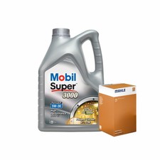 Mobil Super 3000 Formula P 5W30 Engine Oil 5L Mahle Oil Filter Service Kit
