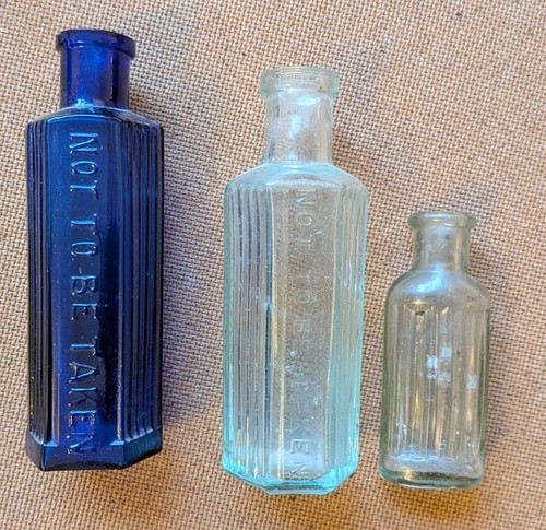 Vintage blue clear - +, glass