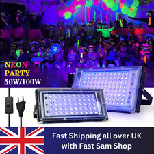 50-100W LED UV Stage Blacklight Ultraviolet Flood Effect Light for Disco Party