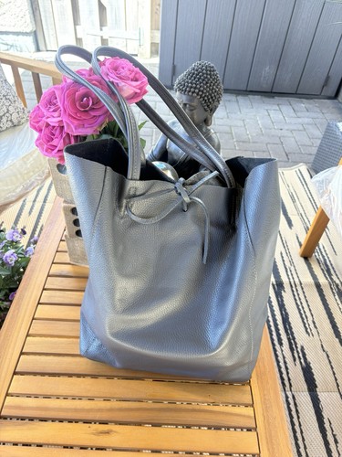 Borse pelle grey leather - borse,