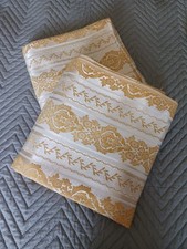 Pair of True Vintage Ornate French Silk Floral Brocade Curtains 46"W x 90"D (2)