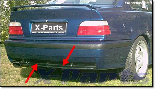 Rear bumper diffuser - bumper, bmw