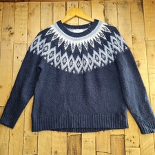 US Import Icelandic Style Womens Blue Jumper Pullover Size M