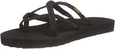 TEVA WOMENS SANDALS.NEW OLOWAHU FLIP FLOP BLACK SLIP ON STRAP VEGAN S25