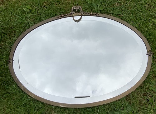 Oval vintage wall mirror - oval,