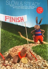 KNITTING PATTERN Alan Dart Hare and tortoise race toy - Slow + steady 29cm tall