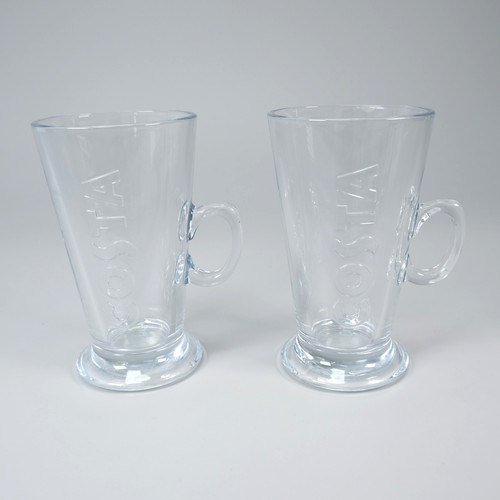 Costa coffee clear glass - coffee, latte