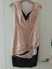 Ann Balon Pink And Black Silk Dress Size 10 Uk