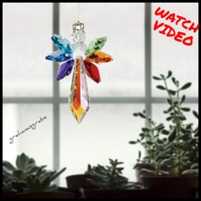 Woodstock Chimes CRYSTAL GUARDIAN ANGEL LARGE CHAKRA SUNCATCHER CGCHL FREE SHIP