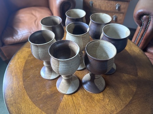 Stoneware goblets set 8 - set,