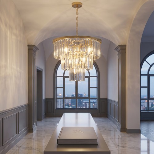 Round crystal chandelier - 20'',