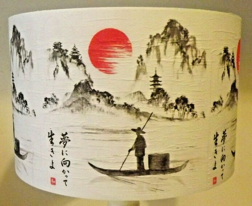 Oriental scene lampshade - oriental,